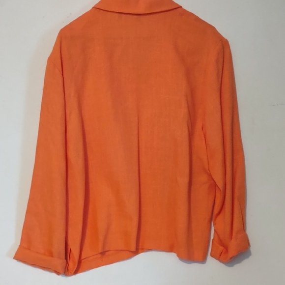 Joan Walters Orange Button-Up Blazer Suit Jacket Blouse Size Extra Large XL - Picture 5 of 5